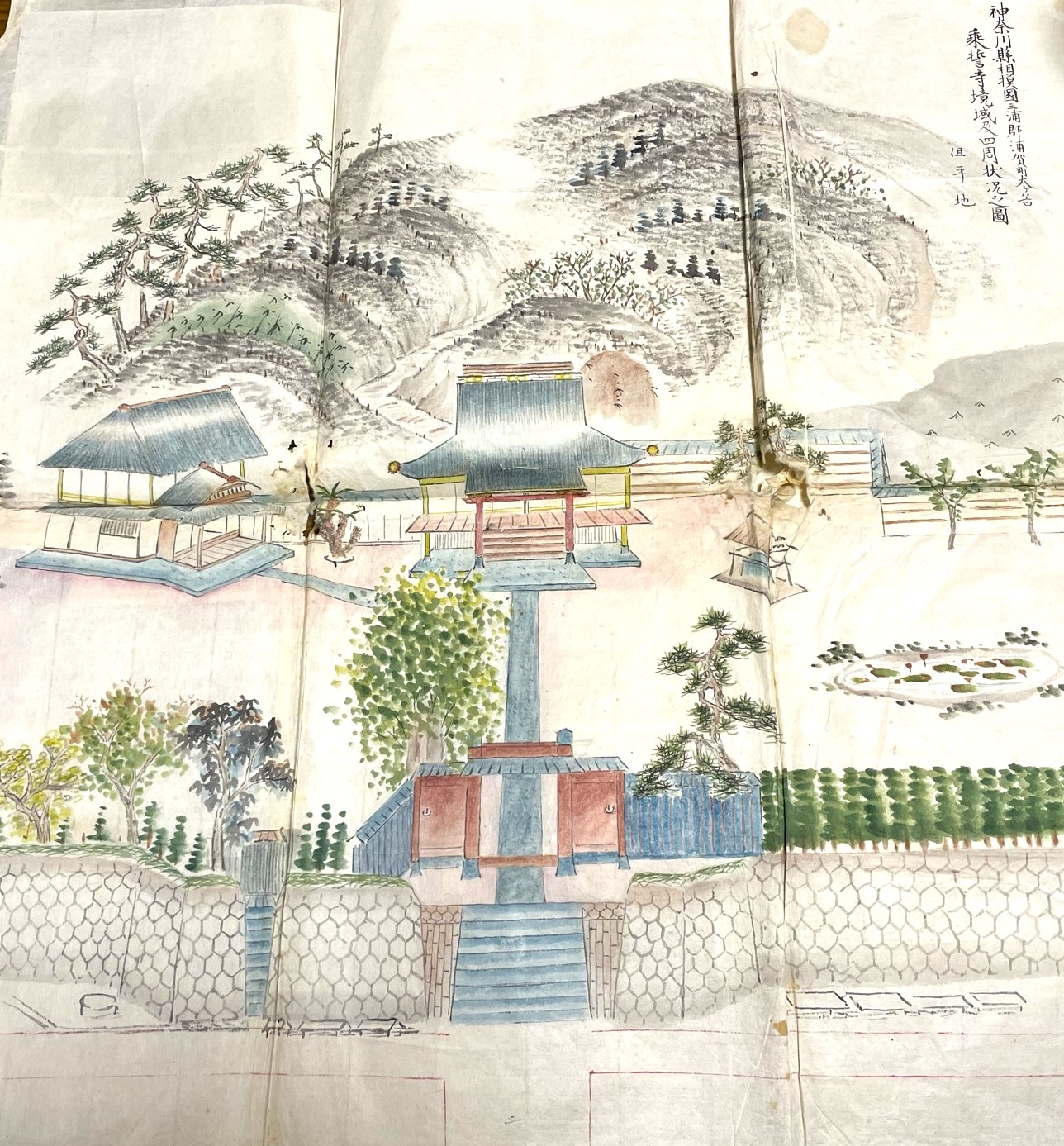 2026年4月11日　「江戸期　境内スケッチ図／本堂・大銀杏記録写真」